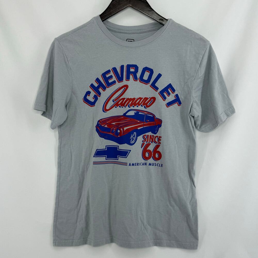 GM Camaro Graphic T-Shirt Youth XXL Gray Red Blue Short Sleeve Car Racing Tee